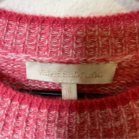Vanessa Bruno Jaslin Marled Pink Sweater Button Shoulder Baby Alpaca Size S - Picture 9 of 10